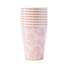 Petal Pink Elegant Floral Cups, 8pk