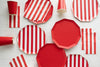 Cherry Red Signature Cabana Stripe Dinner Plates, 8pk