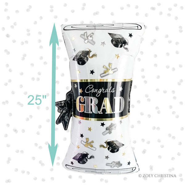 Diploma Scroll Foil Balloon, 1pk