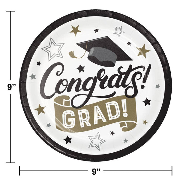 Grad Glamor Dinner Plates, 8pk