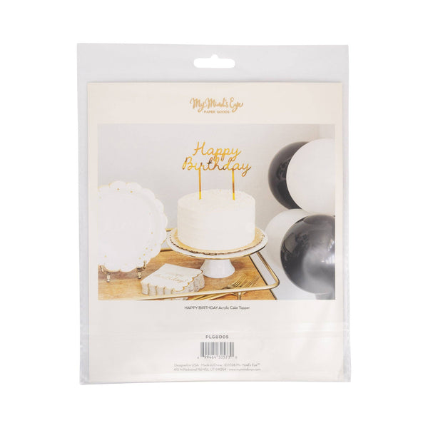 Gold Happy Birthday Cake Topper