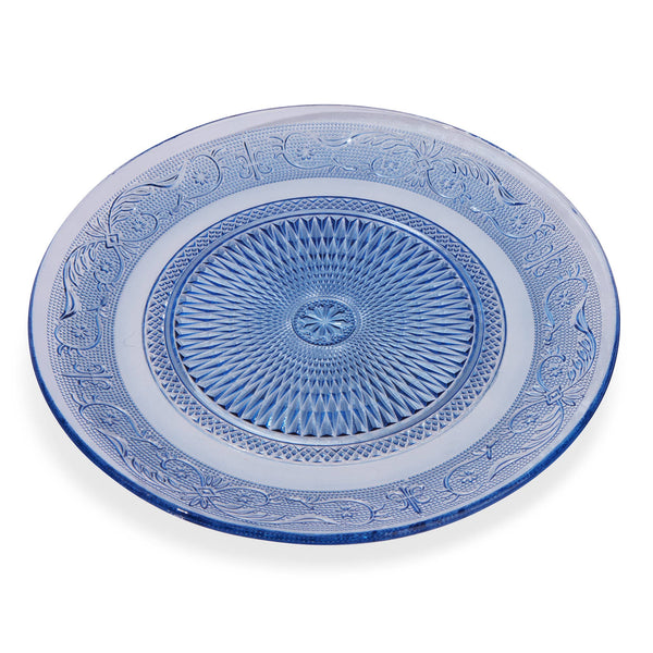 10" Blue Medallion Glass Plate