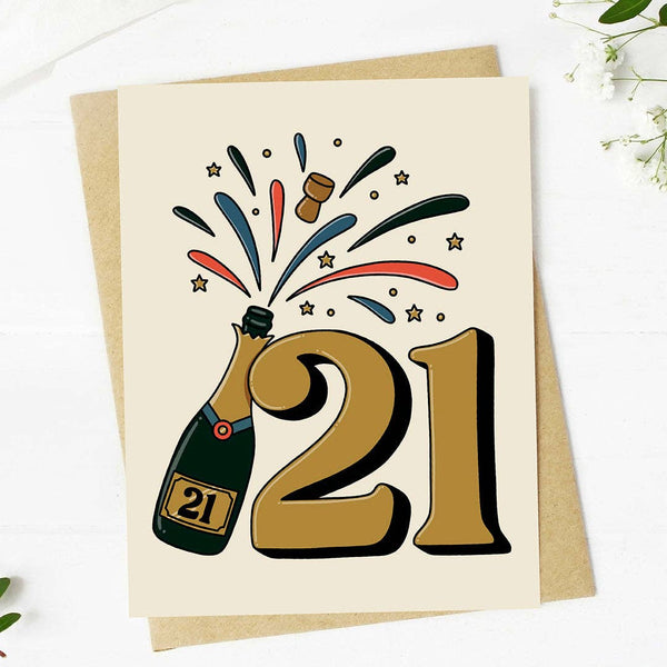 21st Champagne Celebration Milestone Birthday Greeting Card