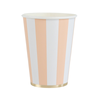 Sweet Peach Cabana Stripe Cups, 8pk