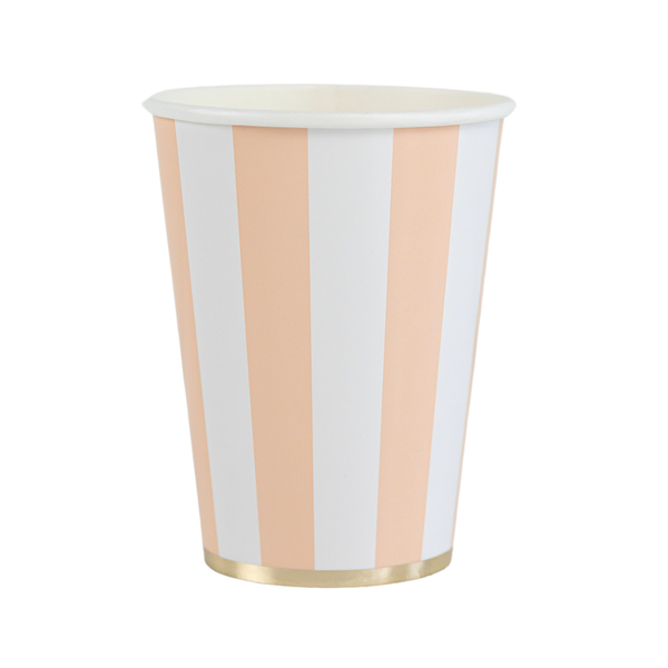 Sweet Peach Cabana Stripe Cups, 8pk
