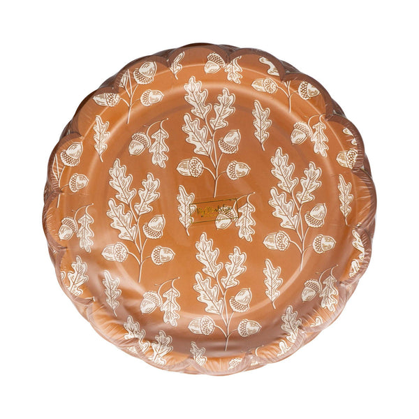 Acorns Scalloped Circle Paper Plate, 8pk