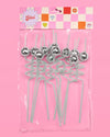 Reusable Disco Party Swirly Straws, 16pk