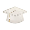 White Grad Cap Shaped Plate, 8ct