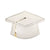 White Grad Cap Shaped Plate, 8ct