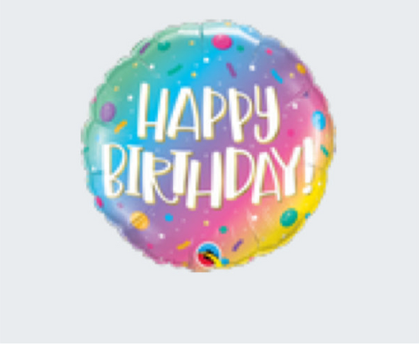 18” Ombré Dots & Sprinkles Birthday Mylar Balloon