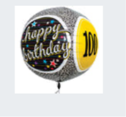 17” Birthday Milestone 100 Mylar balloon