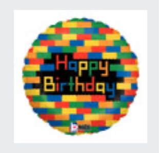 18” Lego Happy Birthday Mylar balloon