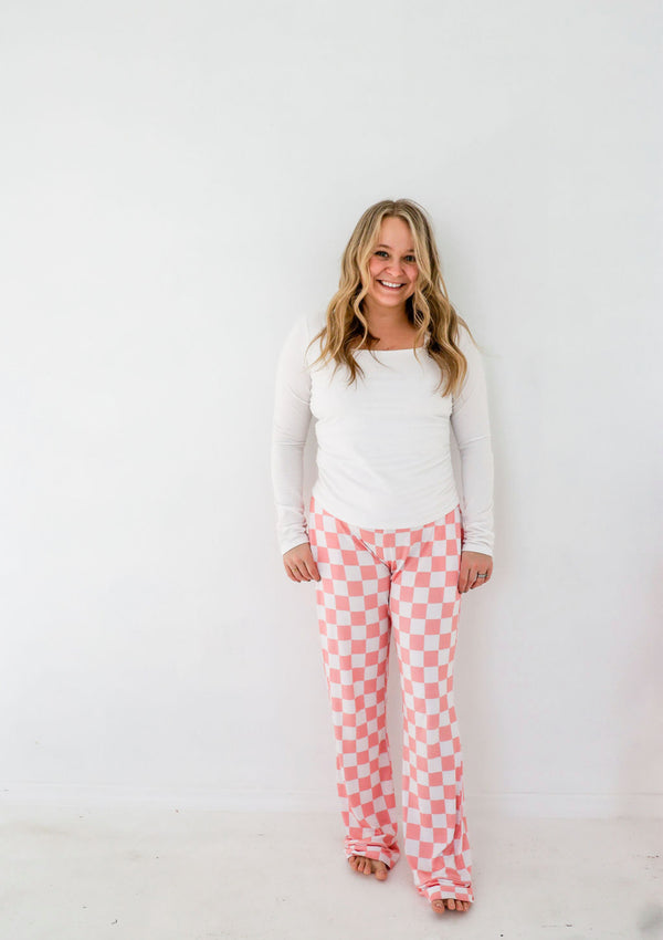 D&D Pink Checks Adult Pajama Pants