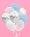 Light Blue, Clear, Silver & Pearl Balloons, 25pk