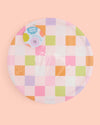 Groovy Checker Flower Dinner Plates, 24pk