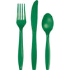 Emerald Green Assorted Plastic Cutlery, 24pk