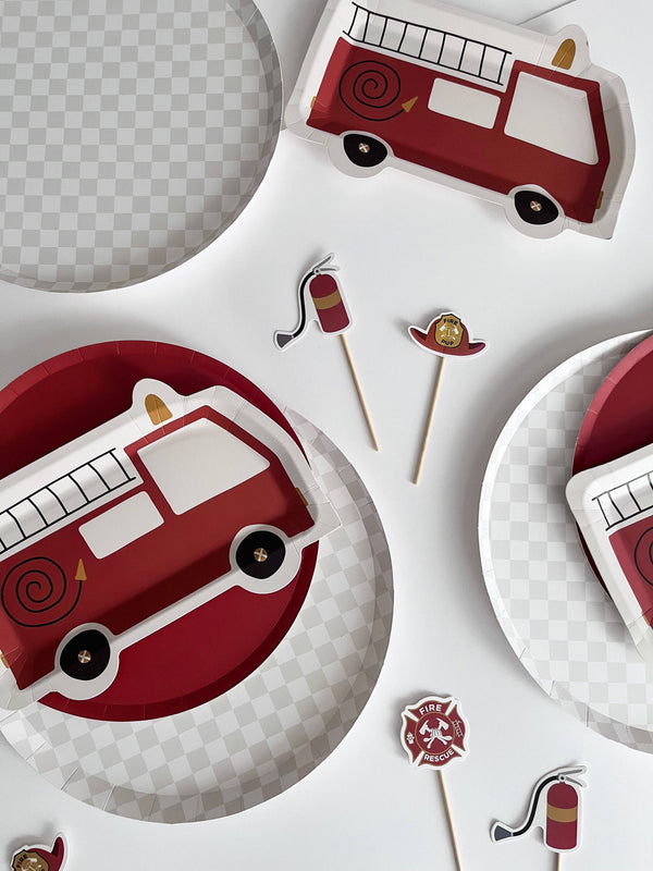 Fire Truck Cupcake Toppers, 8pk