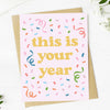 "This is your year" Confetti Encouragement Greeting Card