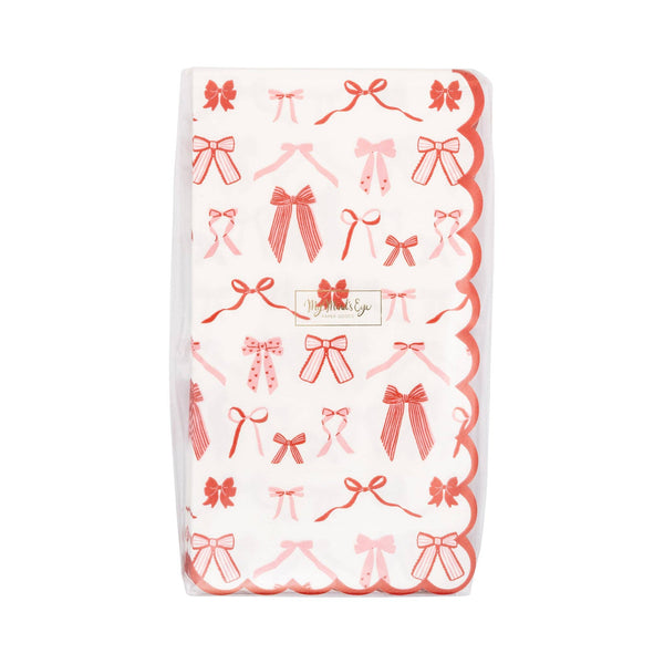 Bow Pattern Dinner Napkin, 24pk