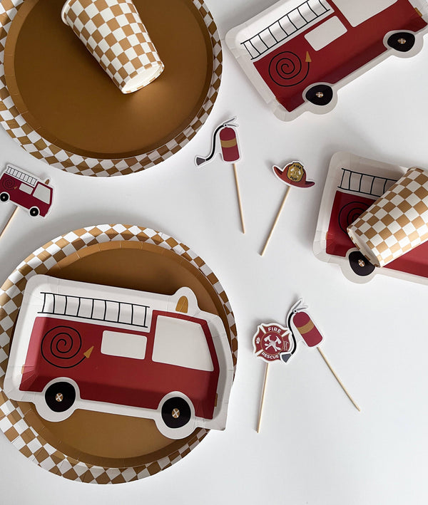 Fire Truck Cupcake Toppers, 8pk