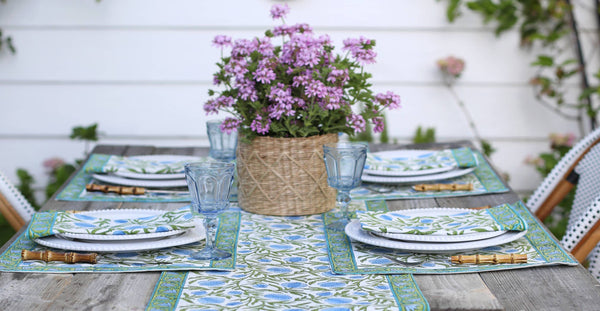 Table Runner, 14"x92", Pomegranate Blue
