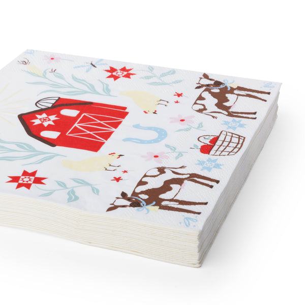 Countryside Farm Animals Large Napkins, 20pk