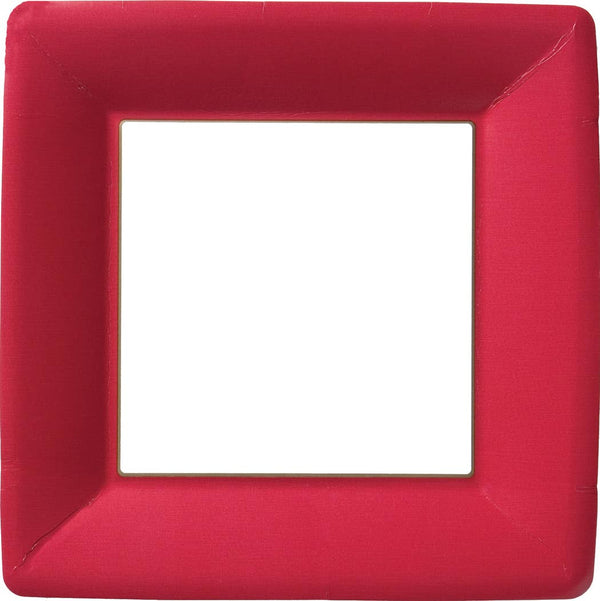 Red Square Dinner Plates, 8pk