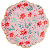 Christmas Floral Pink Classic Dinner Plates, 8pk