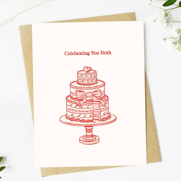 "Celebrating you both" Wedding Cake Greeting Card