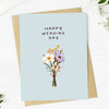 "Happy wedding day" Wedding Cute Bouquet Card