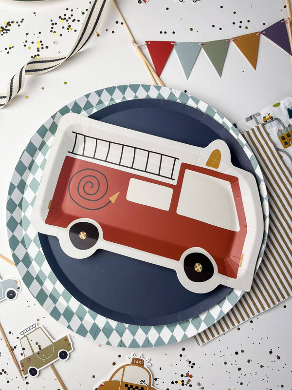Firetruck Plate, 8pk