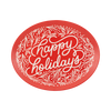 Happy Holidays Oval Bamboo Tray