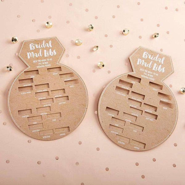 Kraft Bridal Shower Game Card - Ring Shape Set of 50