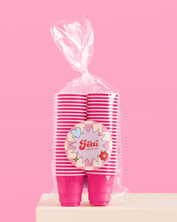 Hot Pink Plastic Shot Glasses, 50pk