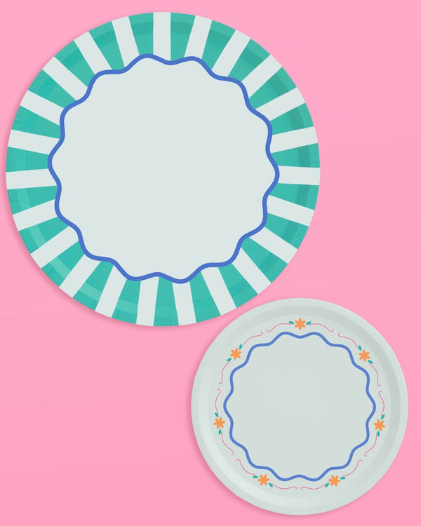 Italian Summer Dinner & Dessert plates, 16 of each