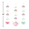 Floral Tea Party Hanging Decorations, 3pk