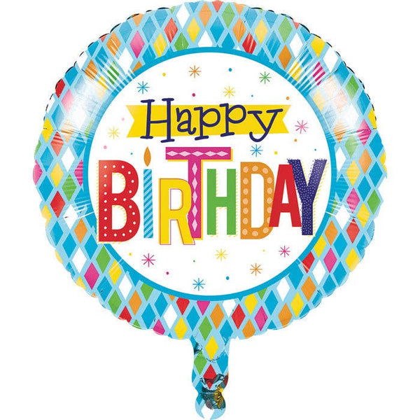 Bright Birthday Mylar Balloon, 1pk