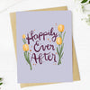 "Happy ever after" Flower Text Wedding Greeting Card