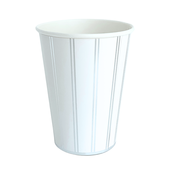 Silver Signature Stripe Cups, 8pk