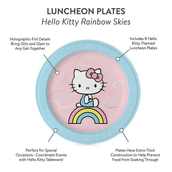 Hello Kitty Rainbow Skies Dinner Plates, 8pk
