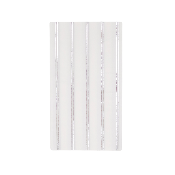 Silver Signature Stripe Dinner Napkins, 20pk