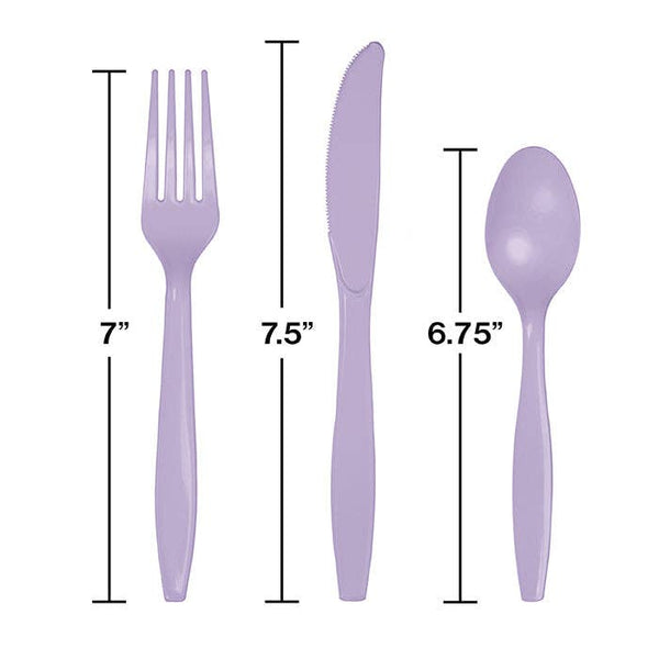 Luscious Lavender Assorted Plastic Cutlery, 24pk