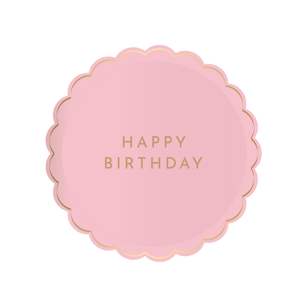 Petal Pink Signature Happy Birthday Dessert Plates, 8pk