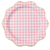 Elegant Petal Pink Gingham Dinner Plates, 8pk