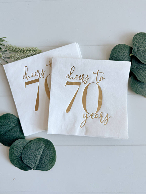 Cheers to 70 Years Cocktail Napkins, 16pk