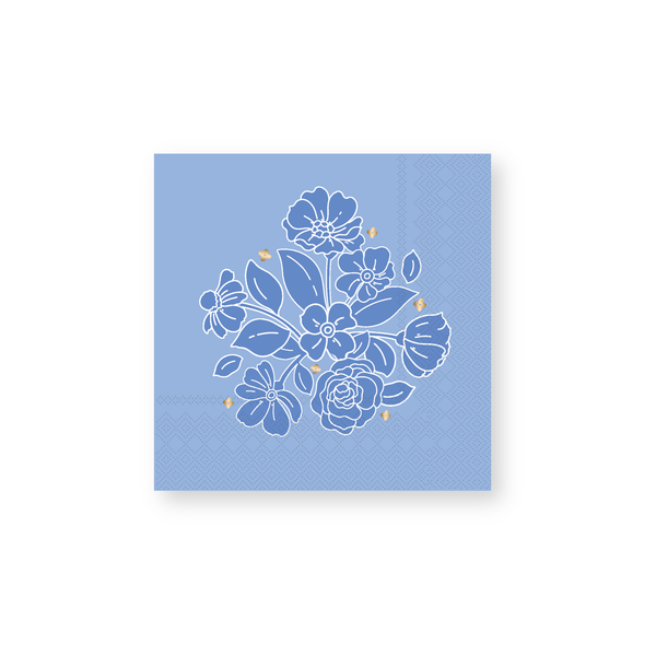 Belle Blue Elegant Floral Dessert Napkins, 20pk