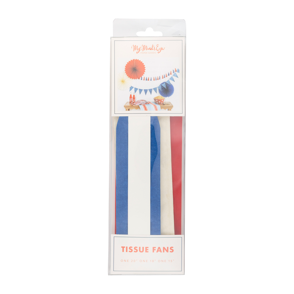 Red White and Blue Tissue Party Fans