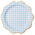 Elegant Sky Blue Gingham Dinner Plates, 8pk