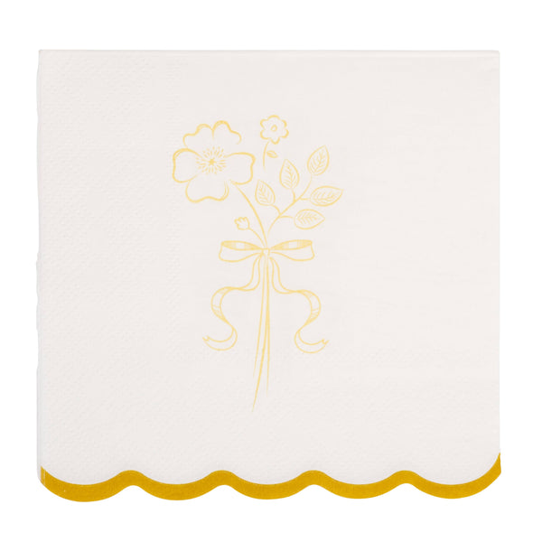 Foil Gold and Cream Cocktail Napkin