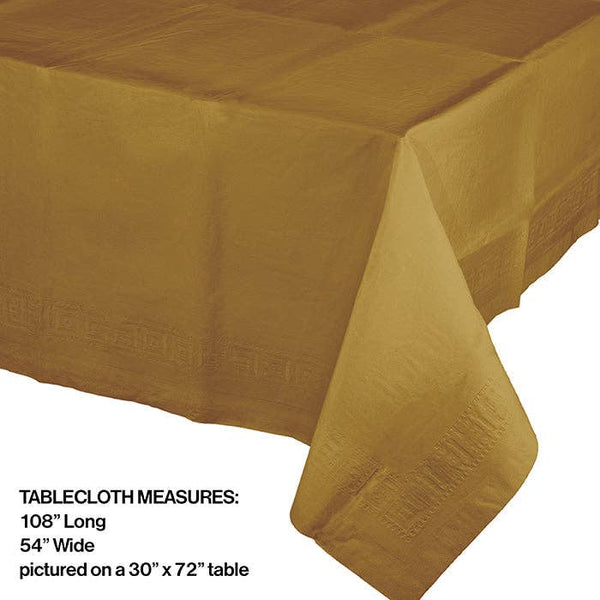 Glittering Gold Plastic Tablecloth, 1pk